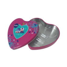 Heart Shaped Metal Cosmetic Box with PVC From